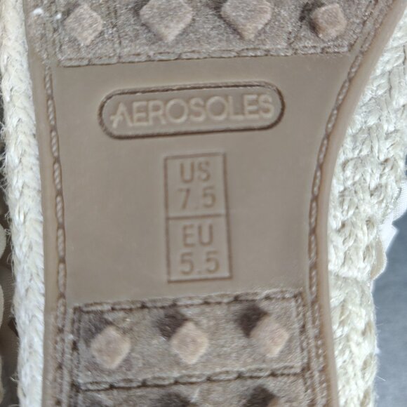 Aerosoles Espadrilles Flats Womens Size 7.5 M Lets Drive Cream Ruffle Shoes - Picture 10 of 11